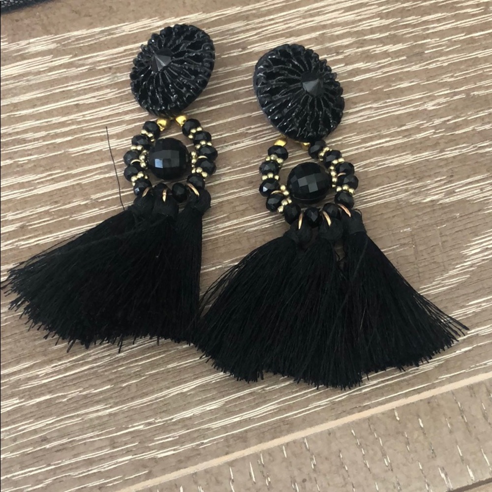 Black statement earrings
